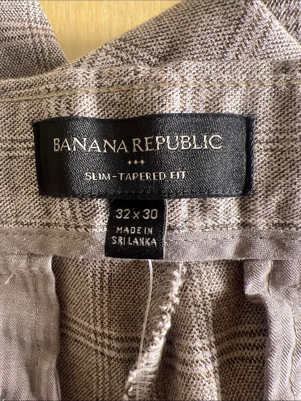 Banana Republic brown Plaid Dress Pants size 32x30